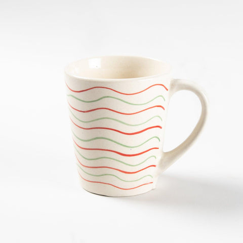 Wave Lines Ceramic Coffee Mug - Eyaas