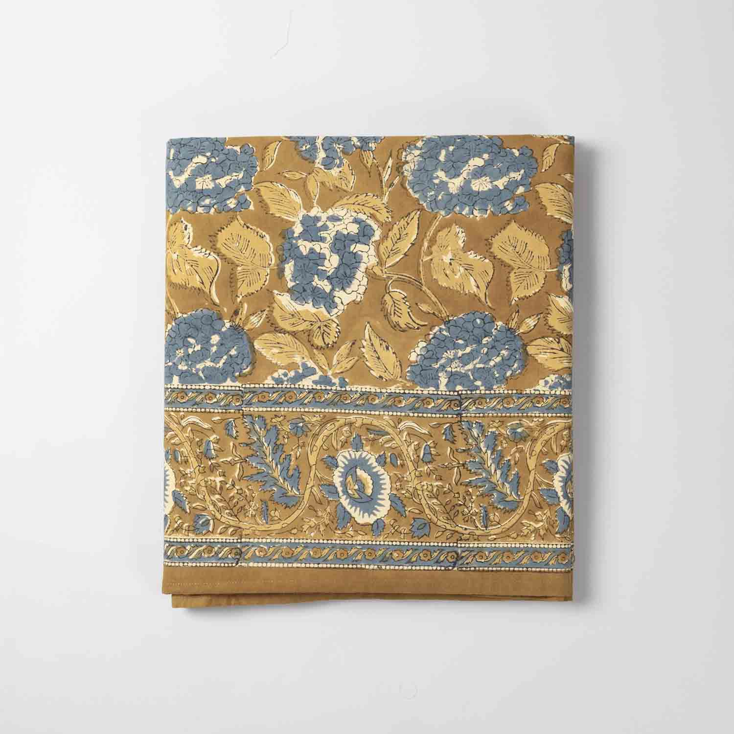 King-size Printed Bedcover With 2 Pillow Cases, Ochre - Eyaas