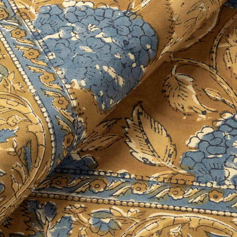 King-size Printed Bedcover With 2 Pillow Cases, Ochre - Eyaas