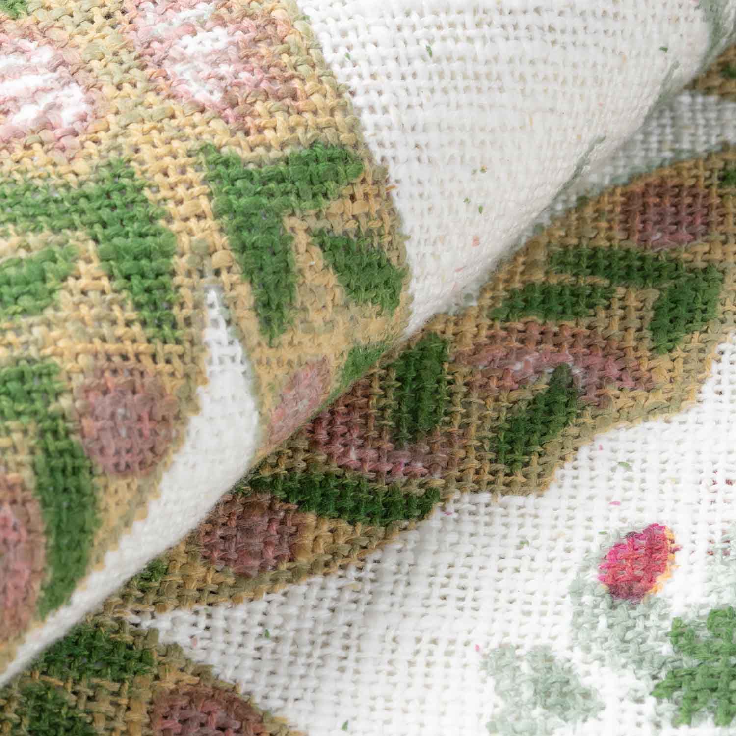 King-size Block Printed Bedcover & Pillow Cases - Ochre - Eyaas