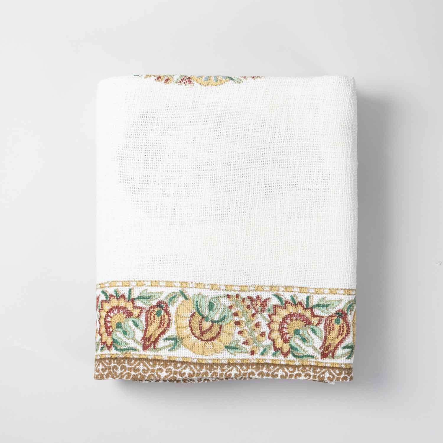 King-size Block Printed Bedcover & Pillow Cases, Multi-Colour - Eyaas