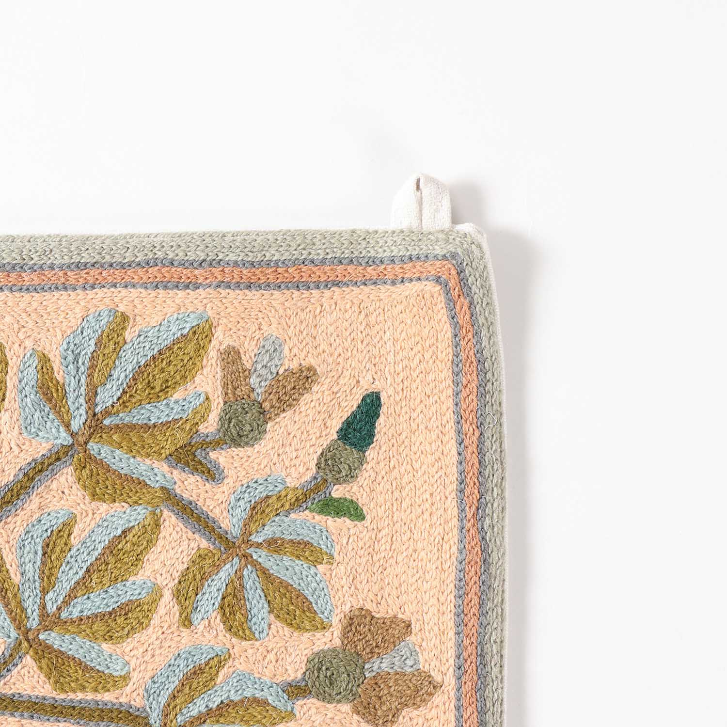 Peach Tree with Birds Kashmiri Crewel Embroidery Wall Hanging, 1.5x2 ft