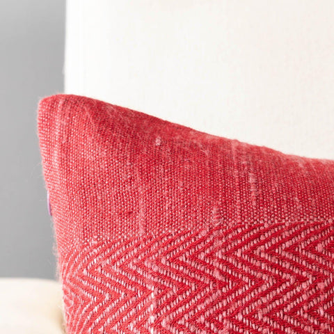 Upcycled Red & Blue Cushion Cover, 12x18 - Eyaas