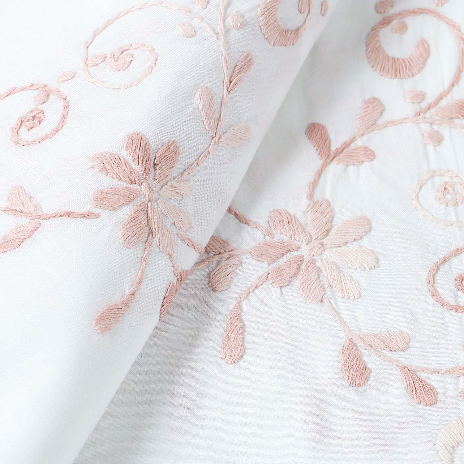 Beige Floral Embroidered Cutwork Table Cloth