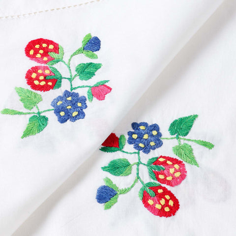 Wild Berries Embroidered Cutwork Table Cloth, 48 x 72