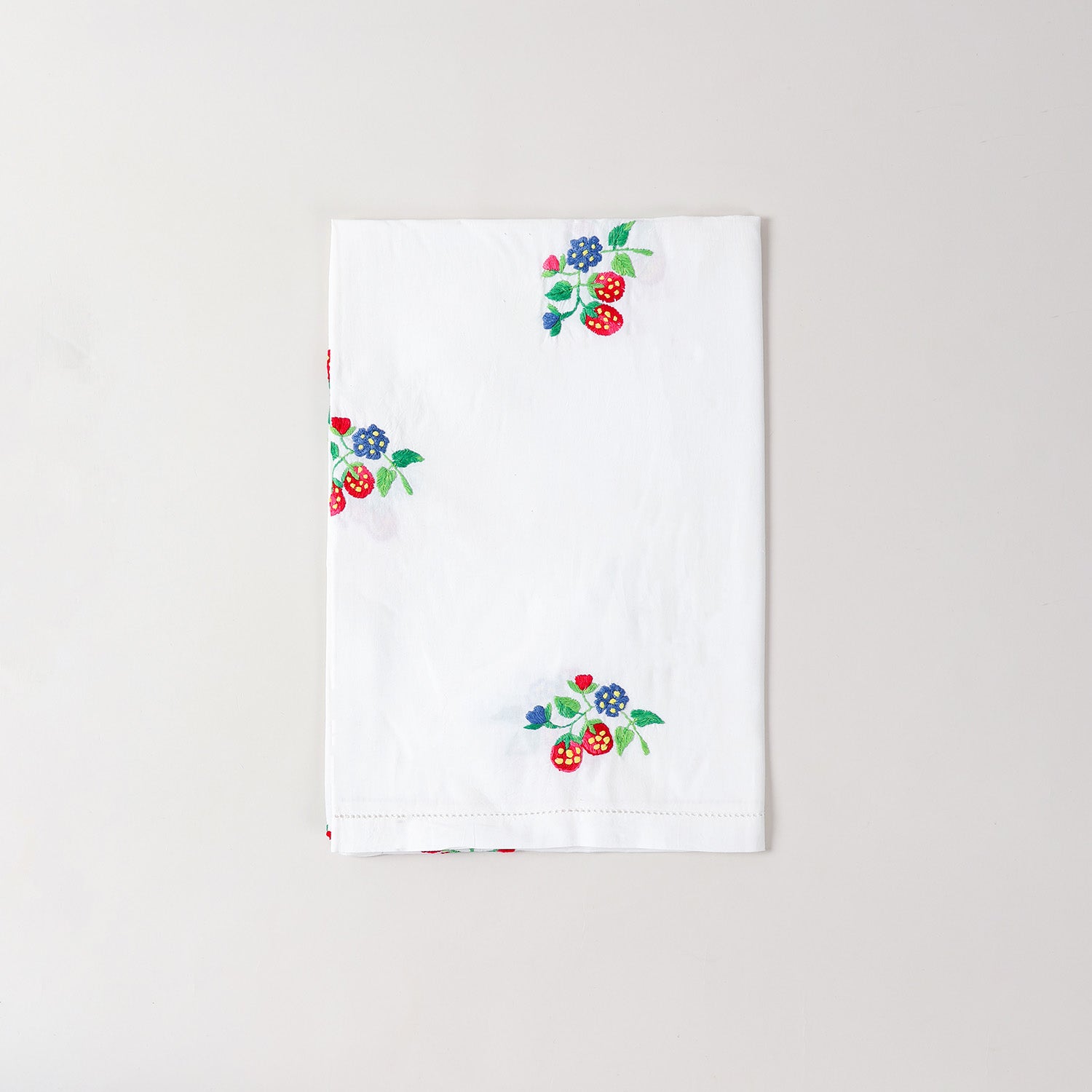Wild Berries Embroidered Cutwork Table Cloth, 48 x 72