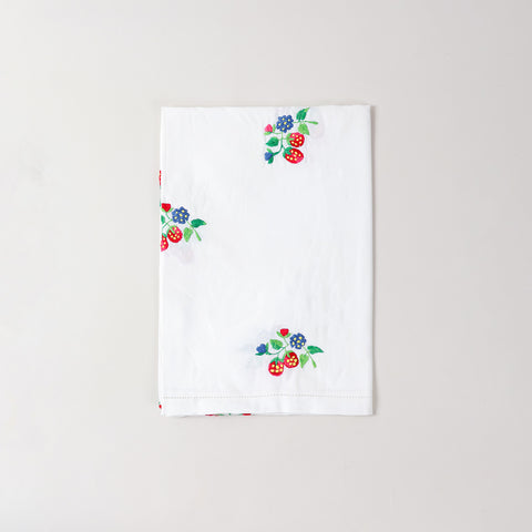 Wild Berries Embroidered Cutwork Table Cloth, 48 x 72