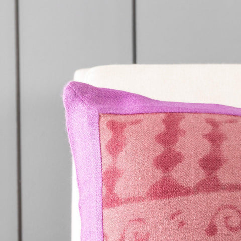 Block Printed 16x16 Cushion Cover, Purple & Lilac - Eyaas