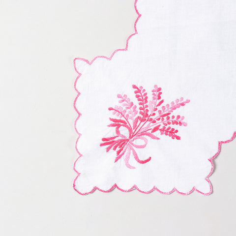 Daisies Embroidered Cotton Food Wrapper Set of 2, Pink & Blue