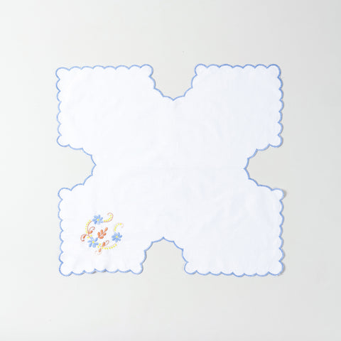 Blue Floral Trio Embroidered Cotton Food Wrapper Set of 2