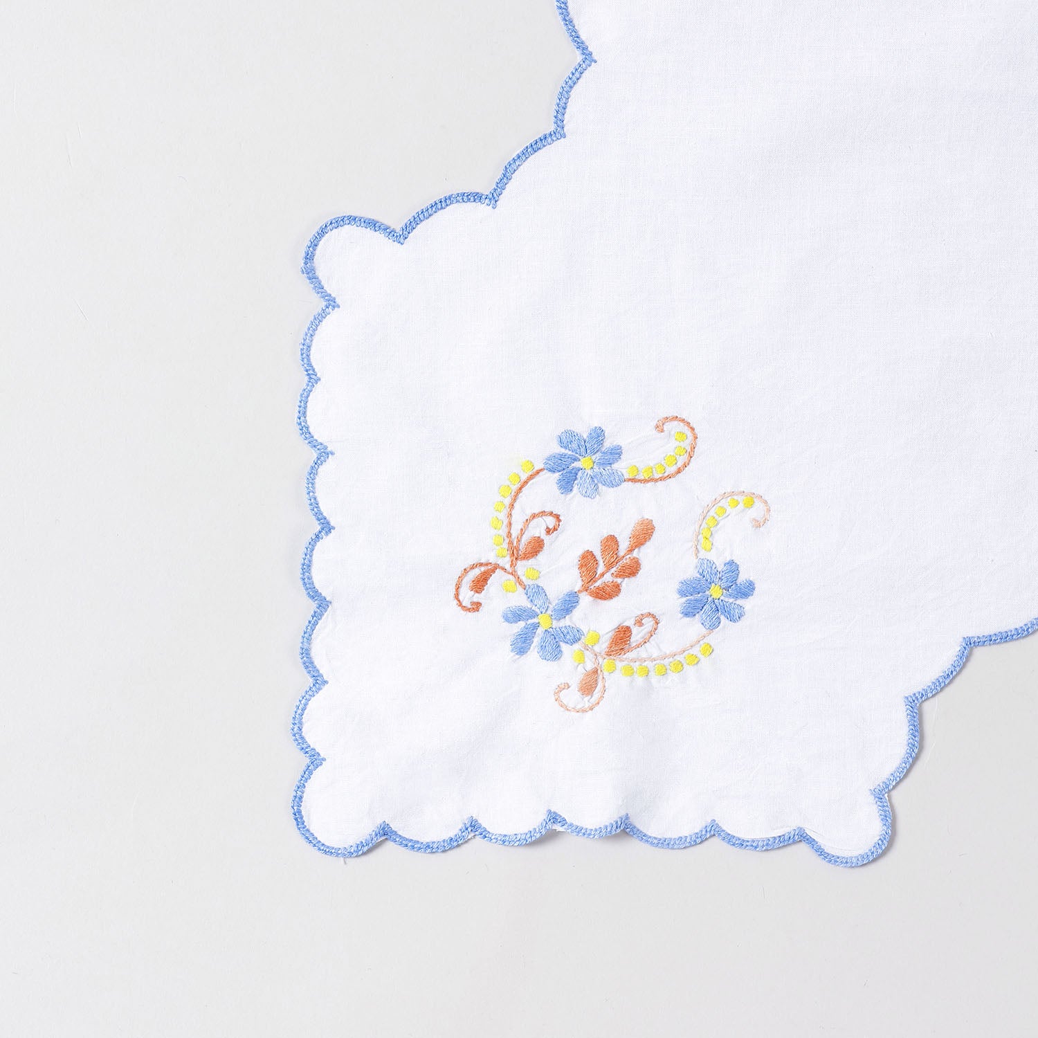 Blue Floral Trio Embroidered Cotton Food Wrapper Set of 2