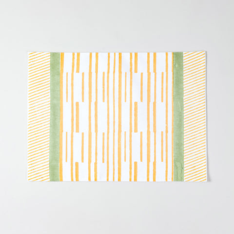 Orange Stripe Block Printed Placemat 13x18 Inches