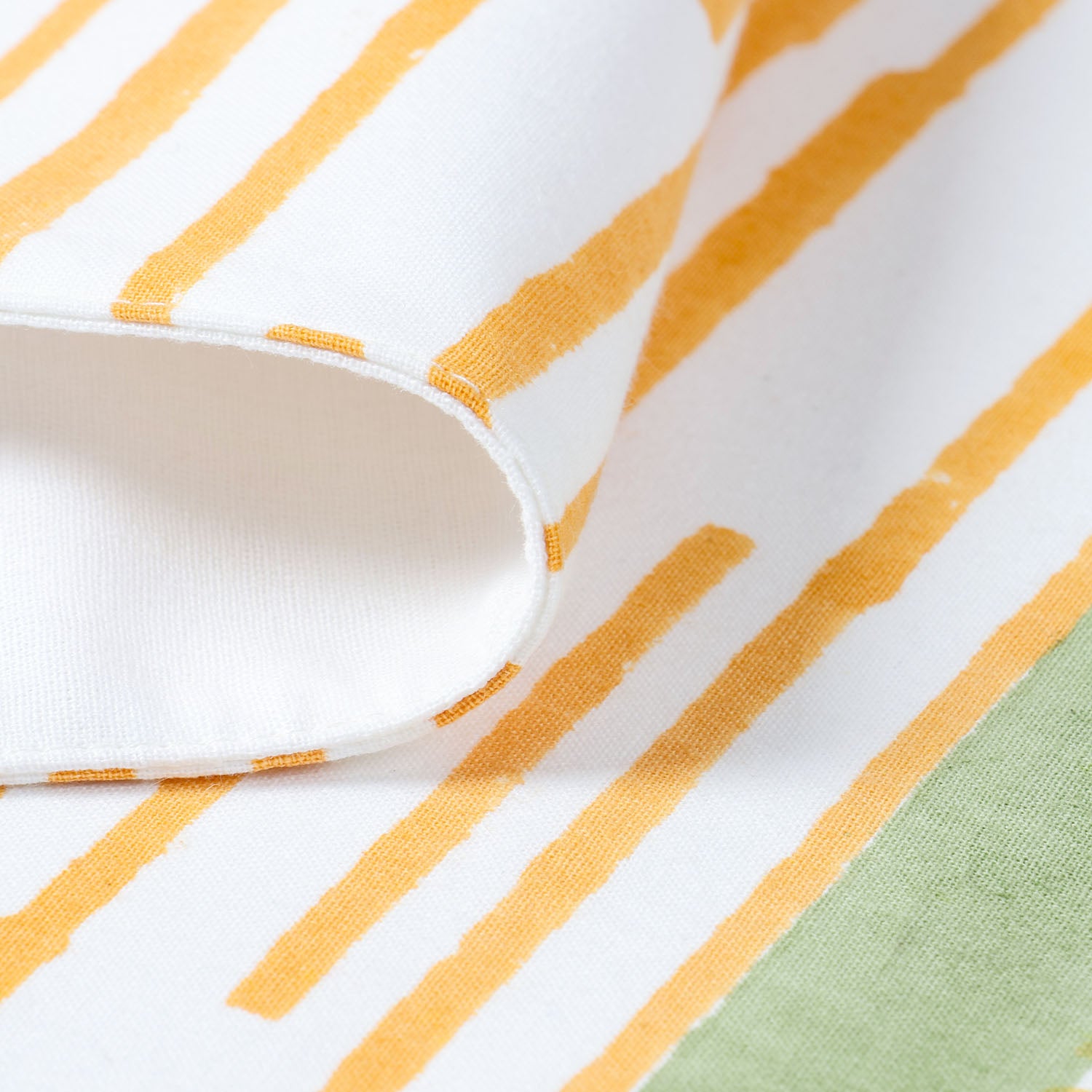 Orange Stripe Block Printed Placemat 13x18 Inches