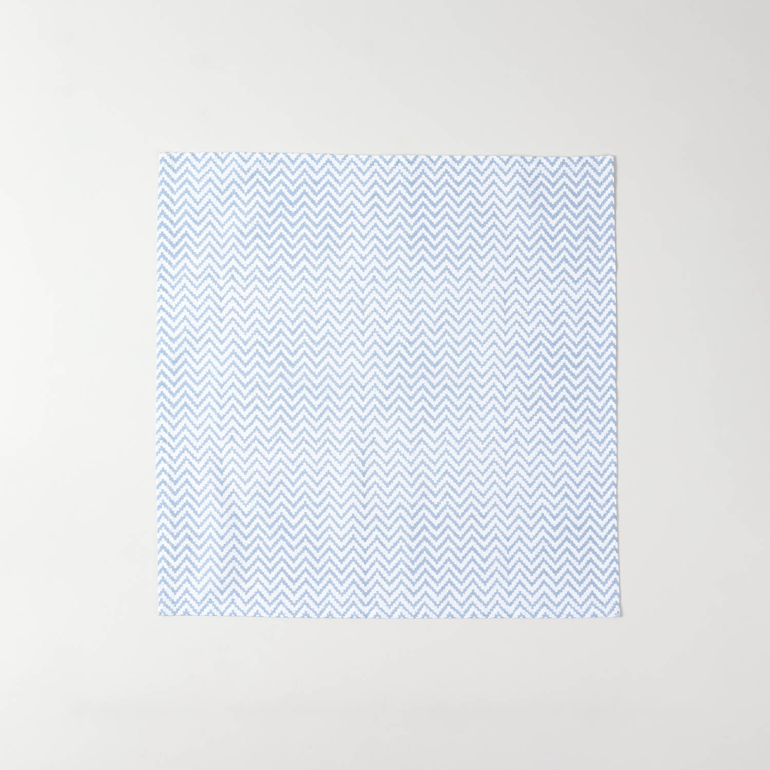 Light Blue Zigzag Block Printed Dinner Napkins 18x18