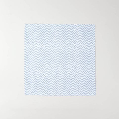 Light Blue Zigzag Block Printed Dinner Napkins 18x18