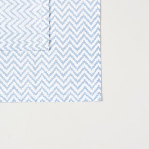 Light Blue Zigzag Block Printed Dinner Napkins 18x18
