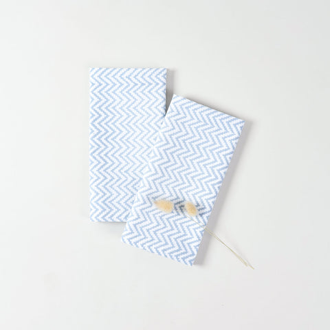 Light Blue Zigzag Block Printed Dinner Napkins 18x18