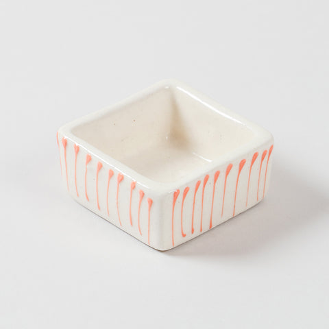 Square Ceramic Dip Bowls Set of 3 (Multi-Colour)