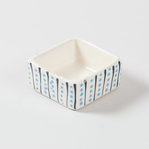 Square Ceramic Dip Bowls Set of 3 (Multi-Colour)