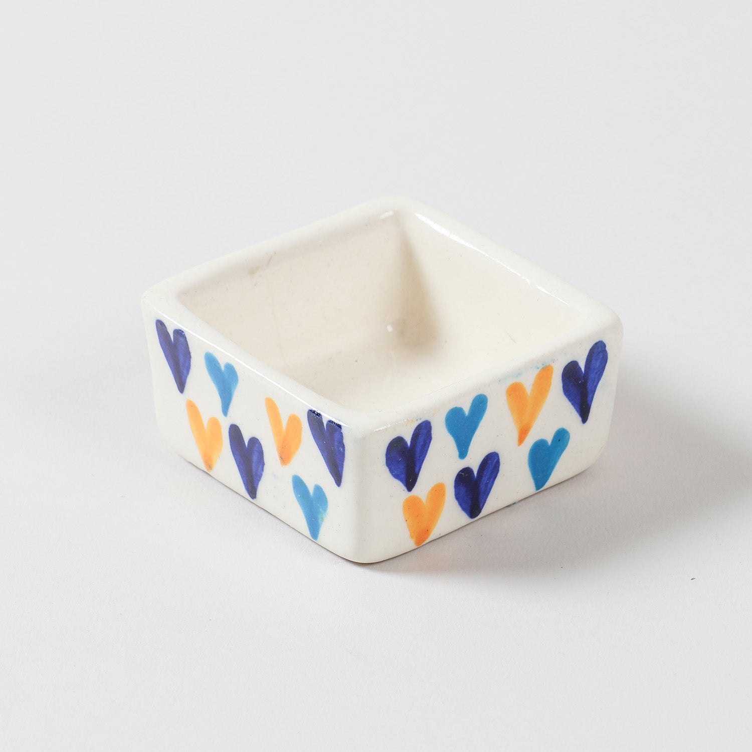 Square Ceramic Dip Bowls Set of 3 (Multi-Colour)