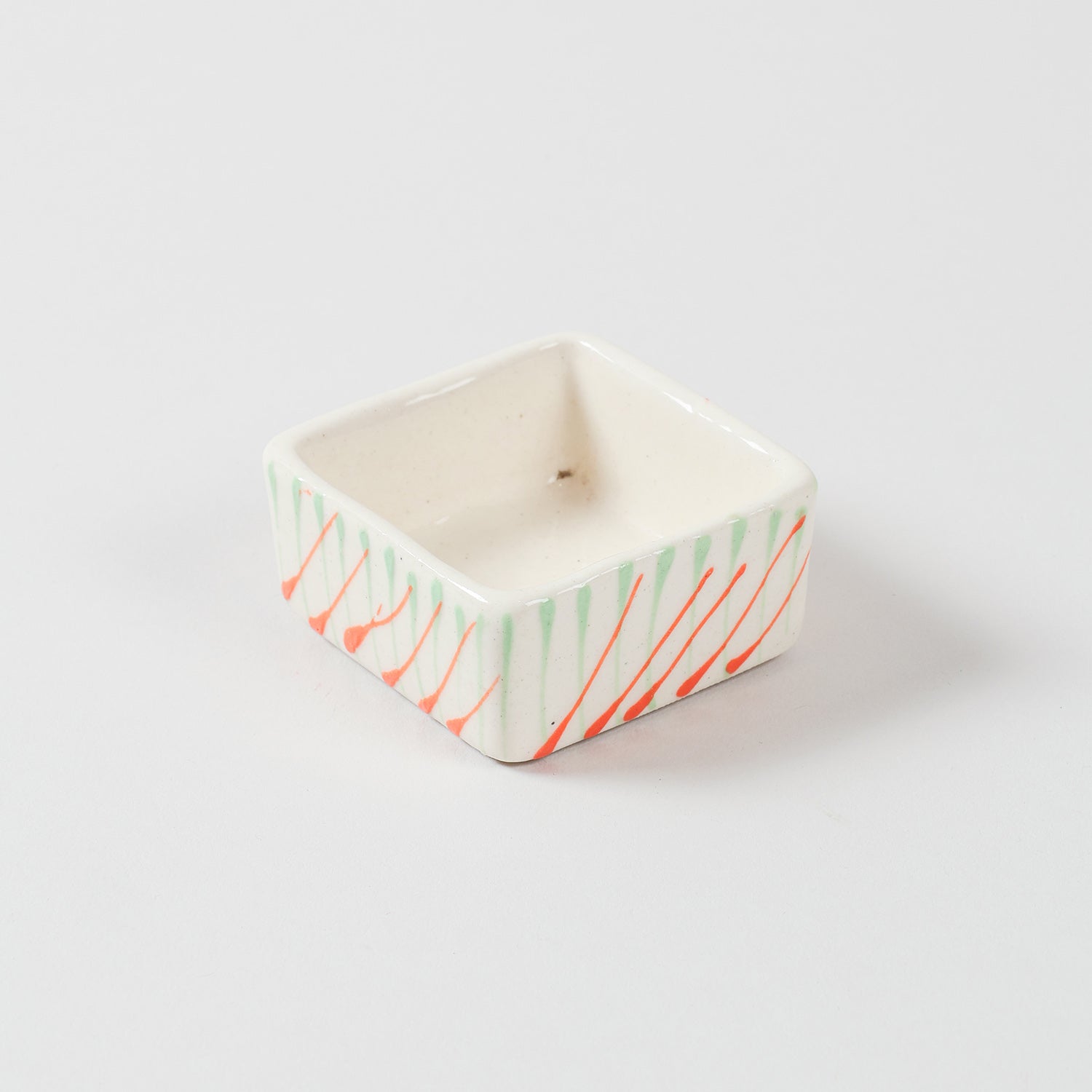 Square Ceramic Dip Bowls Set of 3 (Multi-Colour)