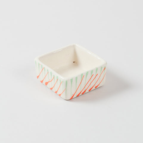 Square Ceramic Dip Bowls Set of 3 (Multi-Colour)