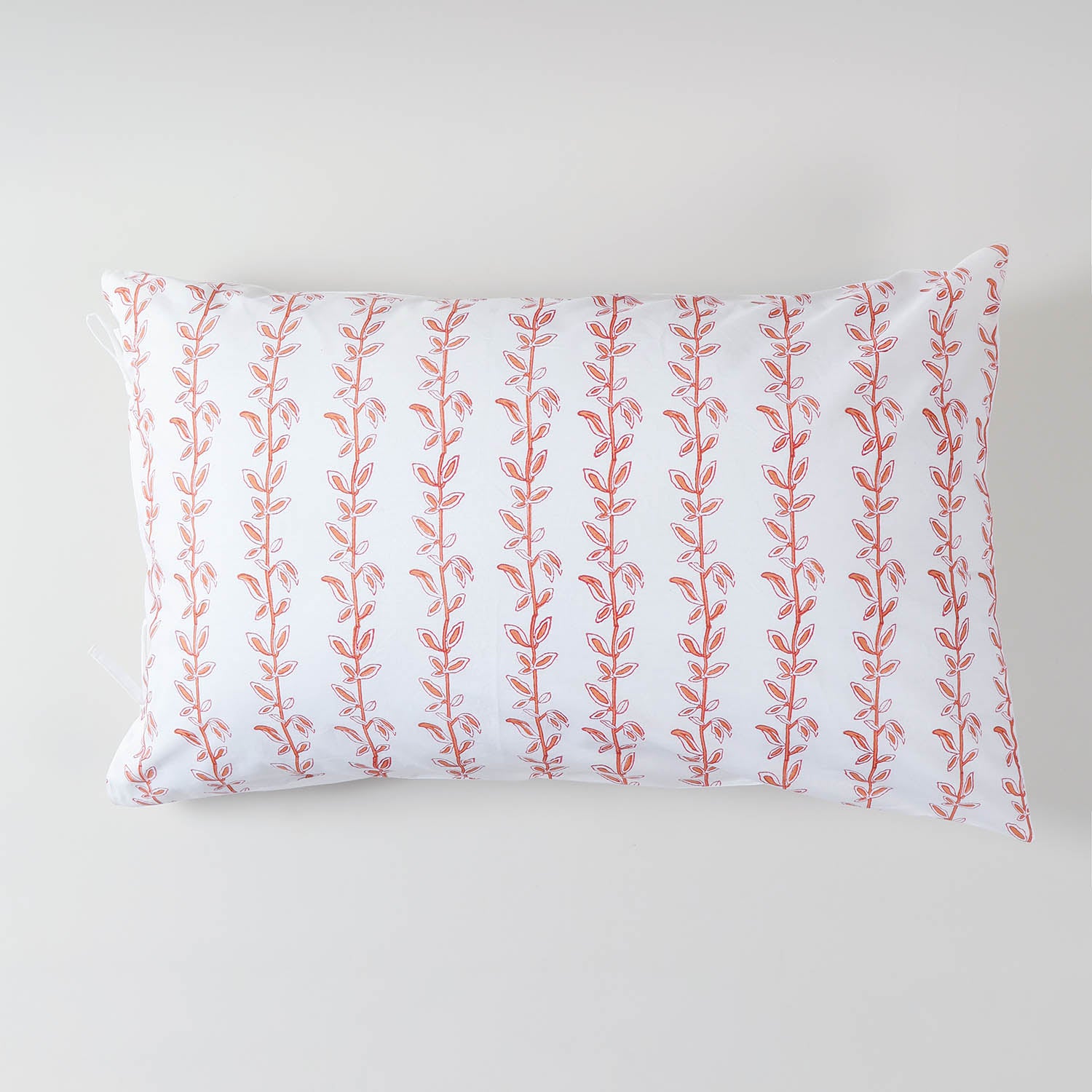 Brown & Red Climbing Vines Block Print Pillow Cover Set of 2
