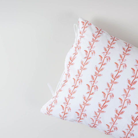 Brown & Red Climbing Vines Block Print Pillow Cover Set of 2