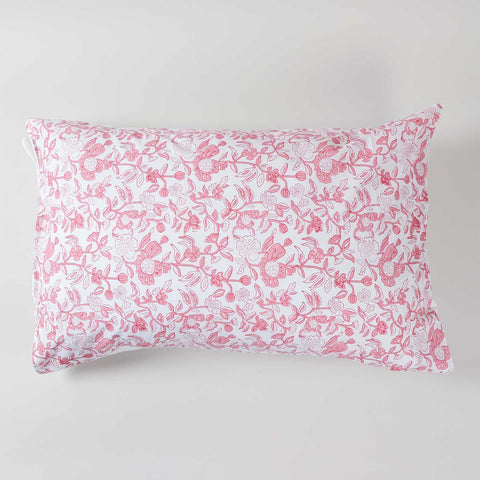 Pink & Red Floral Block Print Pillow Cover Set of 2