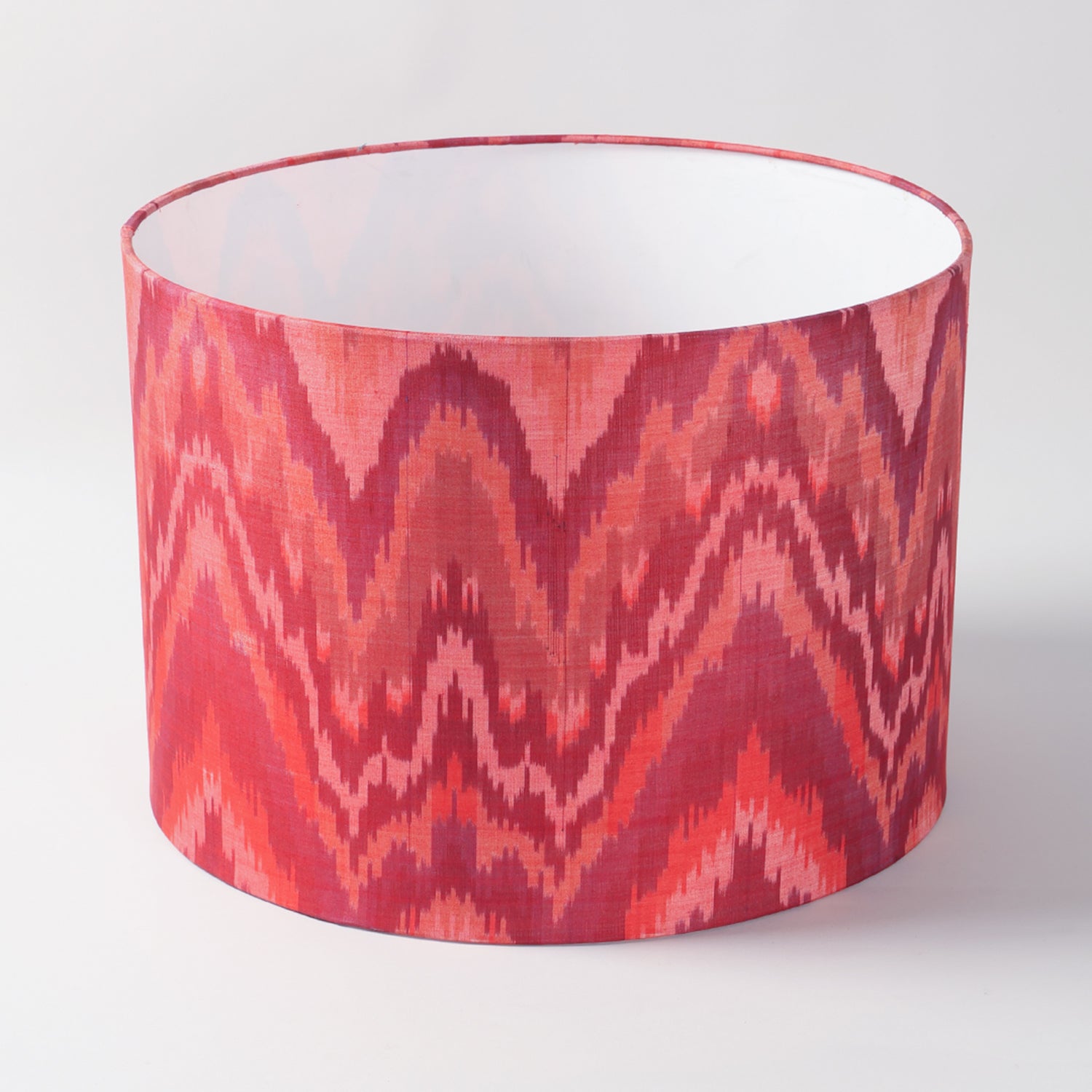 Handwoven Ikat Pendant Lampshade - Red