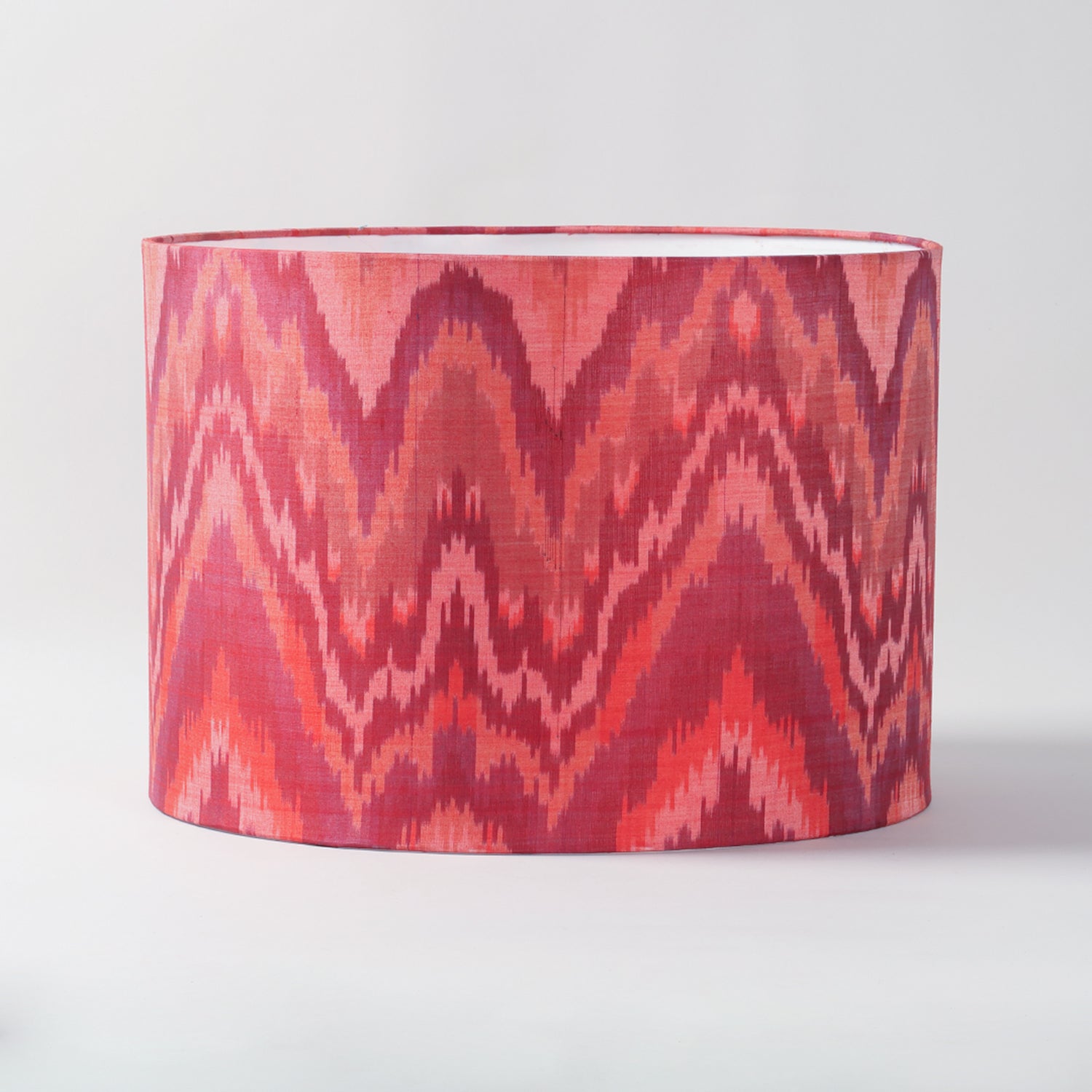 Handwoven Ikat Pendant Lampshade - Red