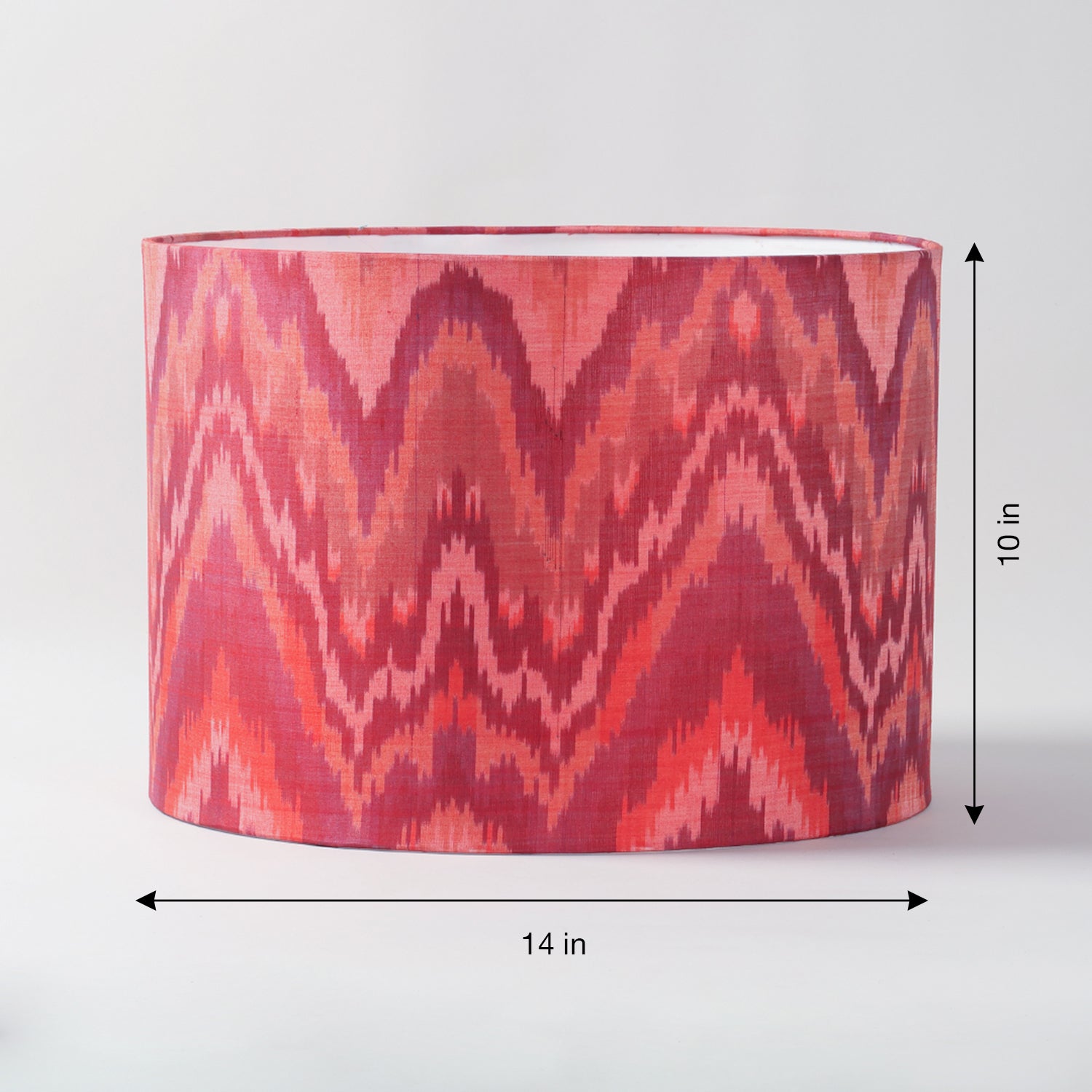 Handwoven Ikat Pendant Lampshade - Red