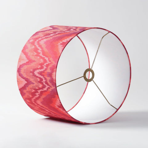 Handwoven Ikat Pendant Lampshade - Red - Eyaas