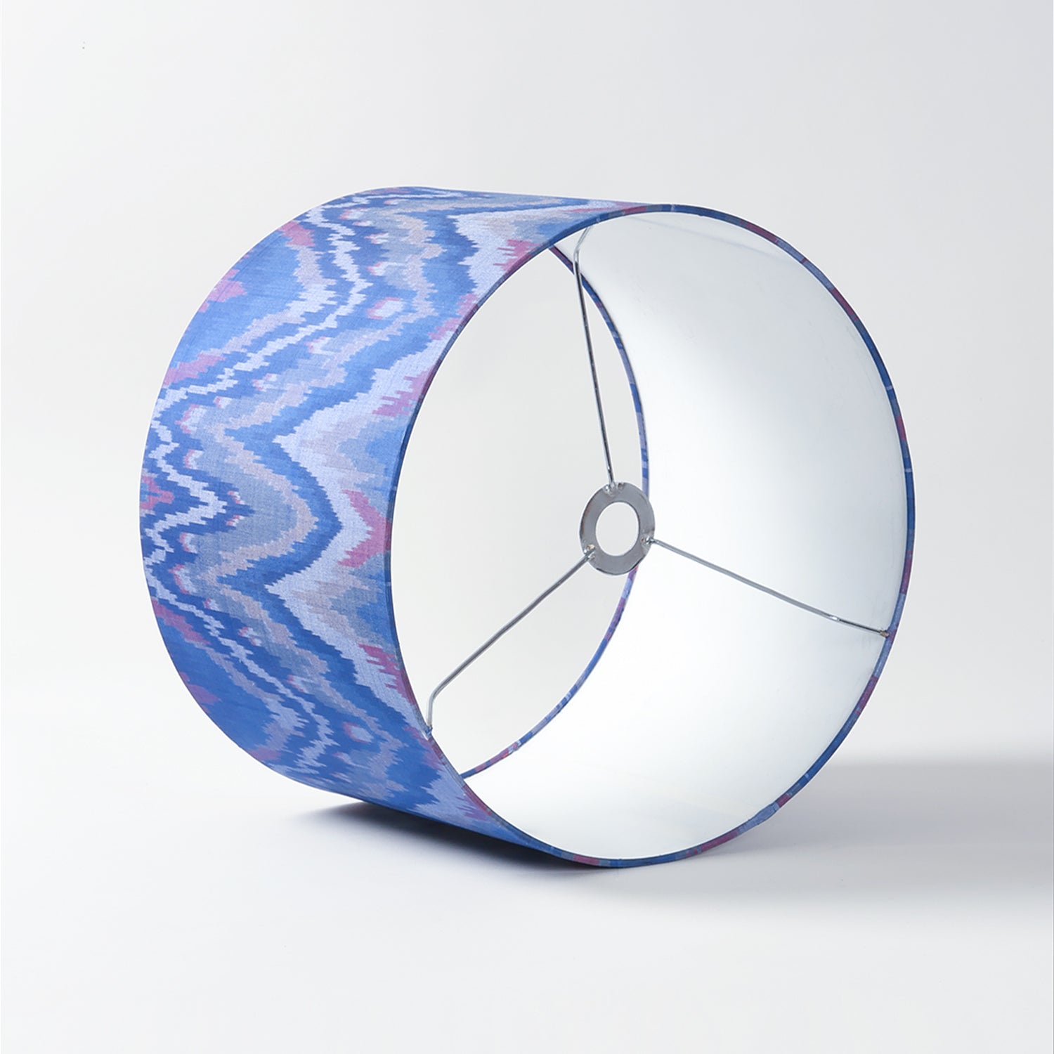 Handwoven Ikat  Pendant Lampshade - Blue
