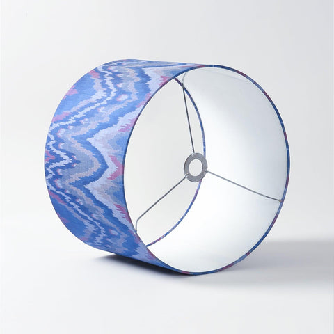 Handwoven Ikat Pendant Lampshade - Blue - Eyaas
