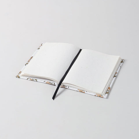Block Printed Handmade Diary, White - Eyaas