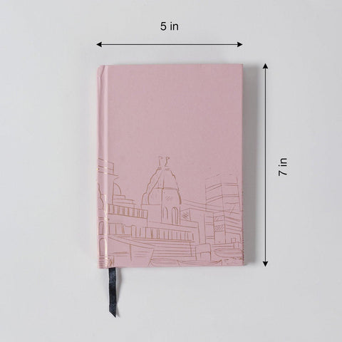 Handmade Printed Diary - Large, Pink - Eyaas