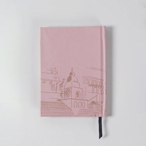 Handmade Printed Diary - Large, Pink - Eyaas