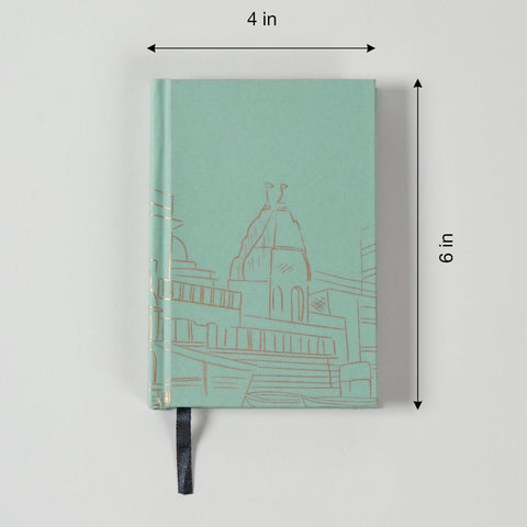 Handmade Printed Diary - Small, Green - Eyaas