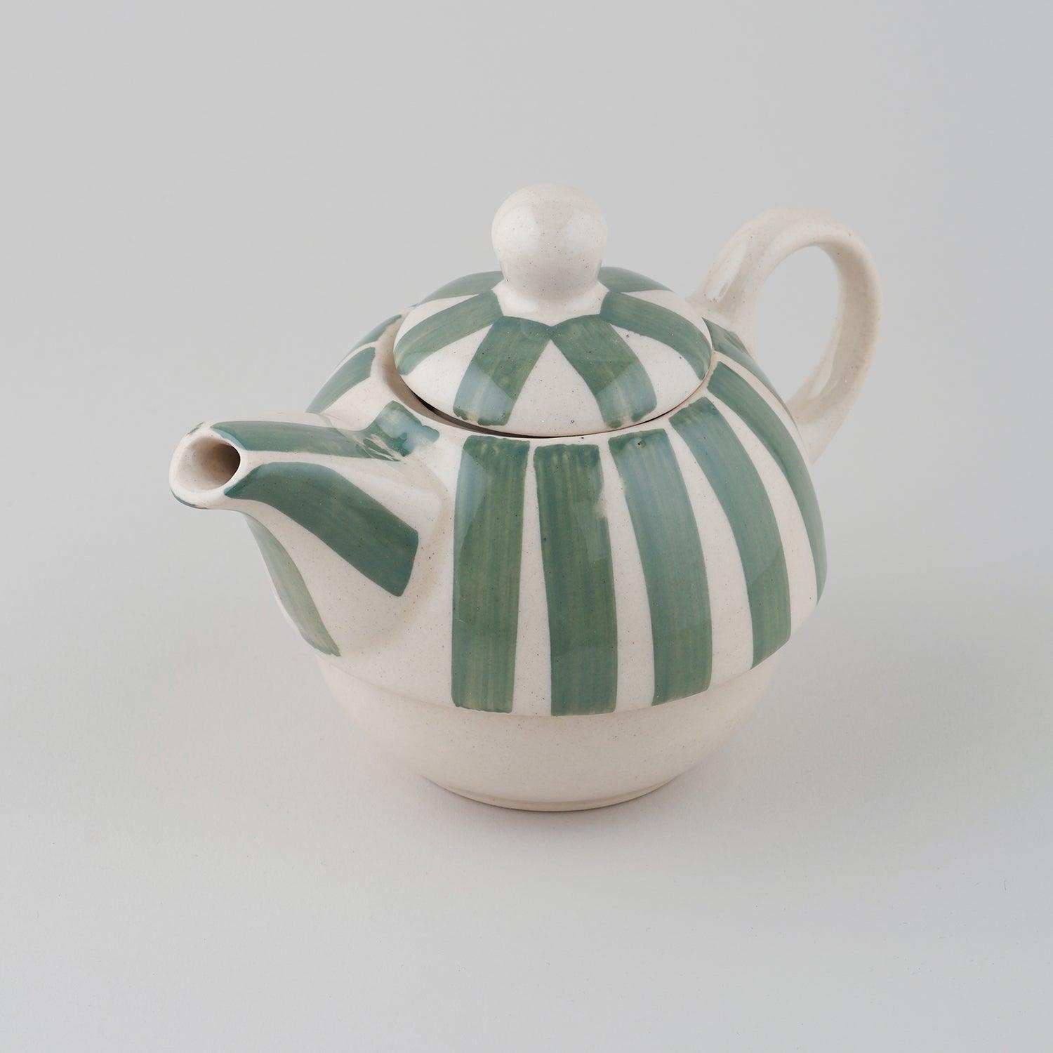 Tea Pot with Cup & Hibiscus Mint Green Teas (40 gms) Gift Set - Eyaas