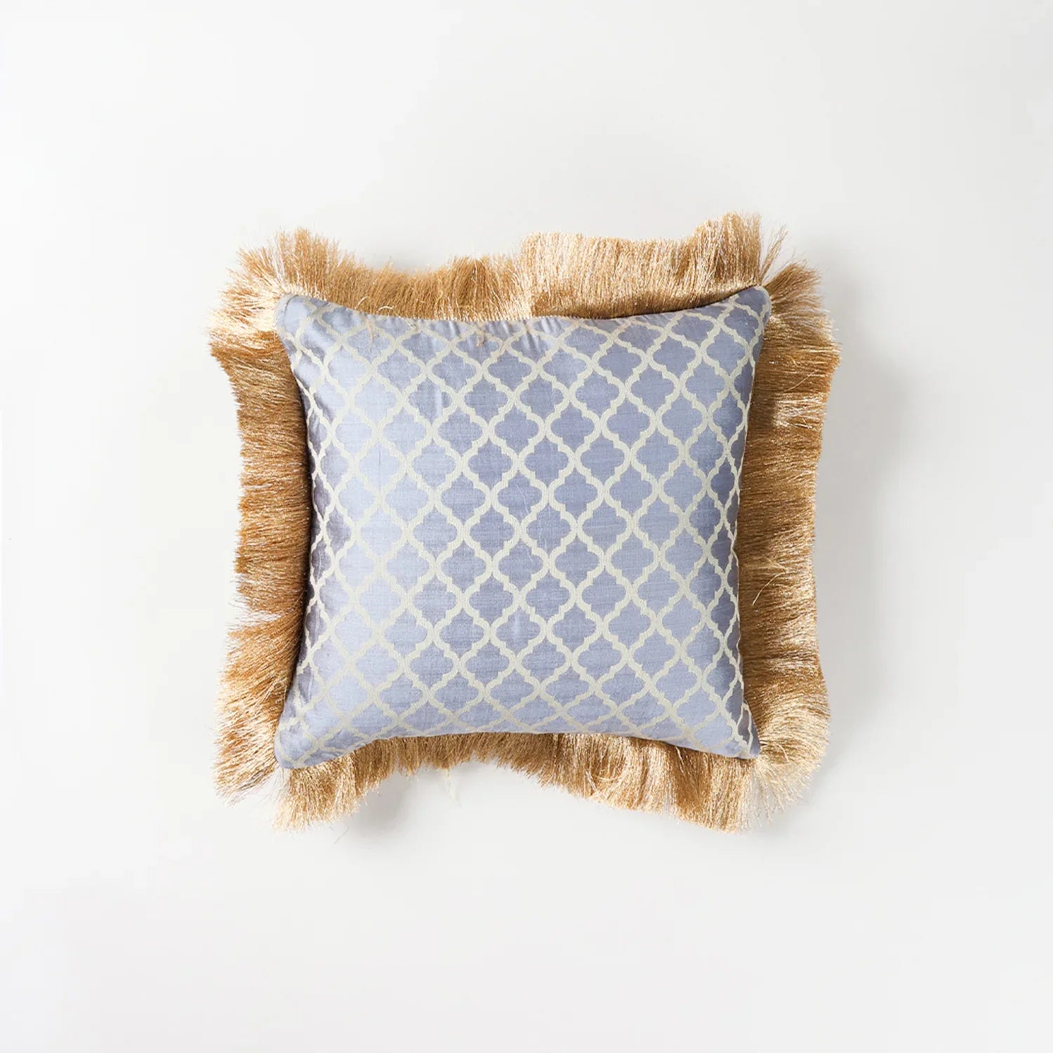 Jacquard Cushion Cover, Grey & Golden, 12x12 ,Set of 2 - Eyaas