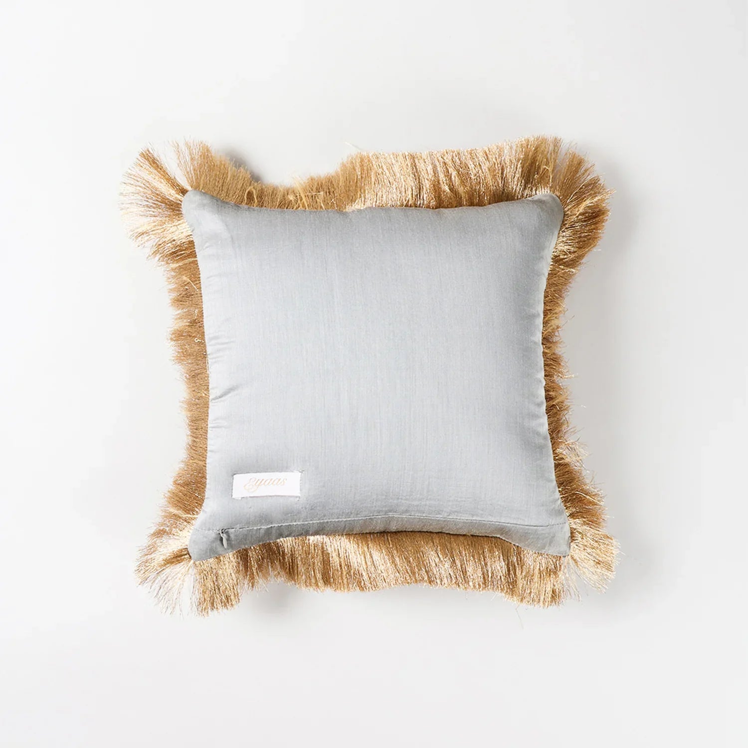 Jacquard Cushion Cover, Grey & Golden, 12x12 ,Set of 2 - Eyaas