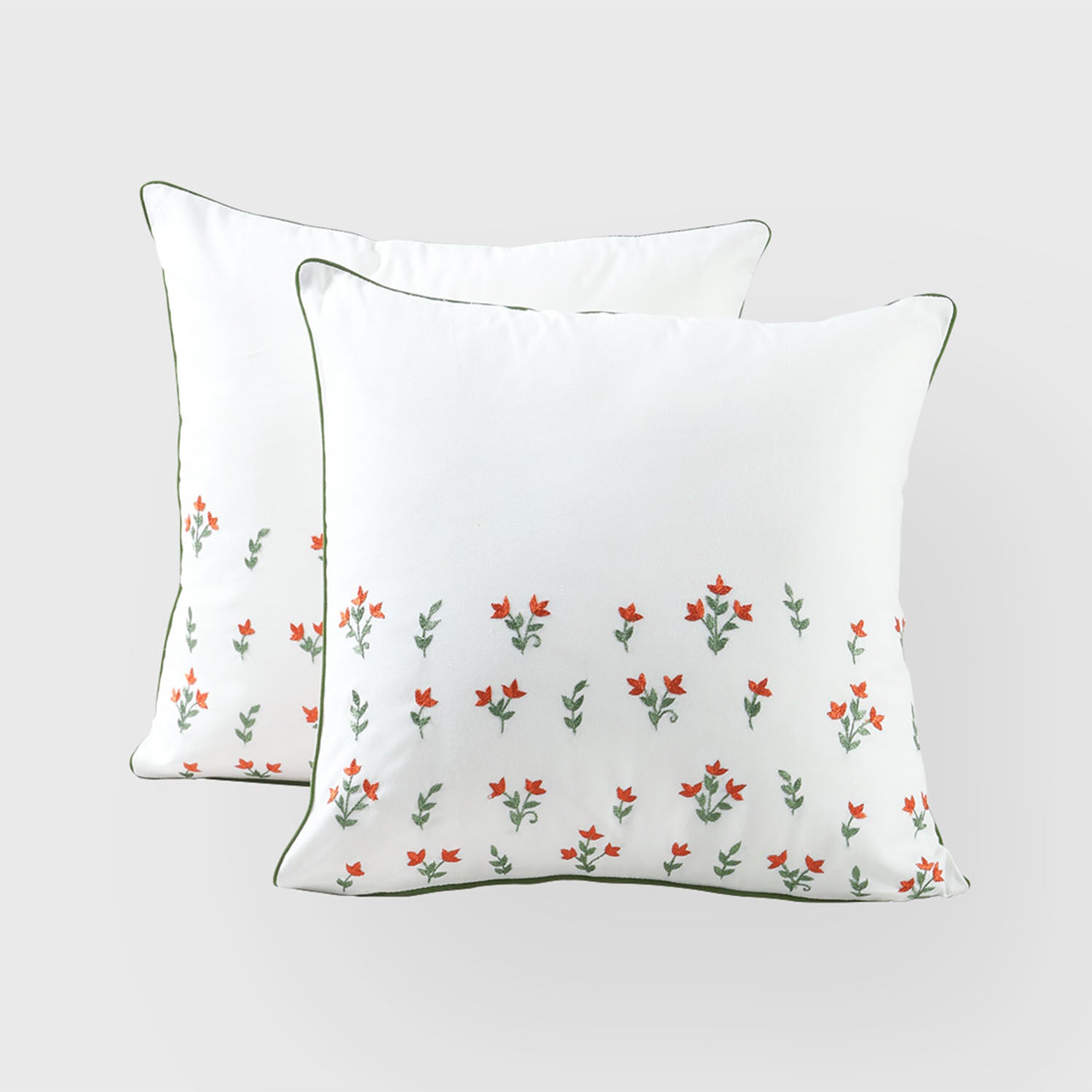 Flower Buti Hand Embroidered Cushion Cover Set of 2