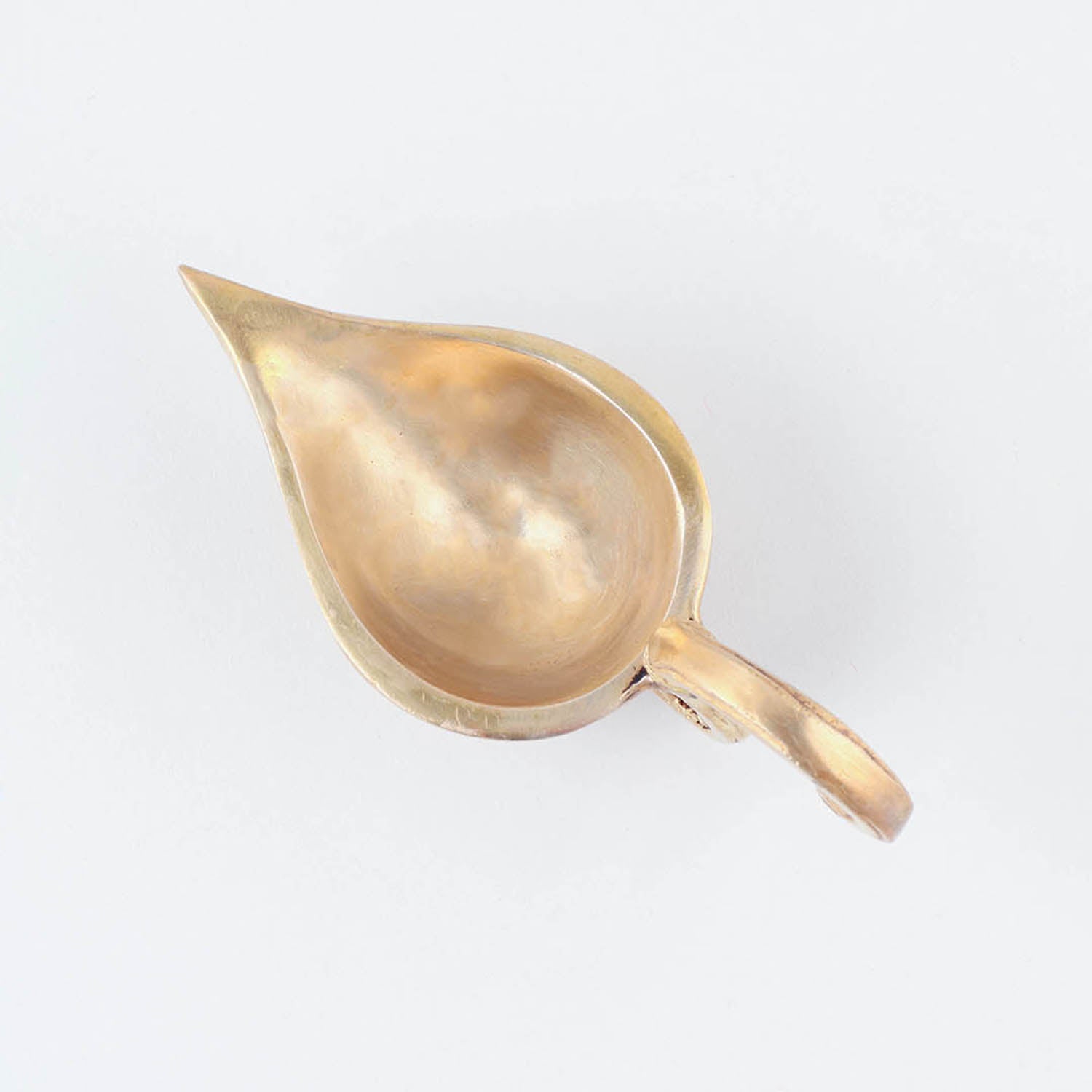 Handcrafted Brass Diya Oil Lamp with Handle - Plain