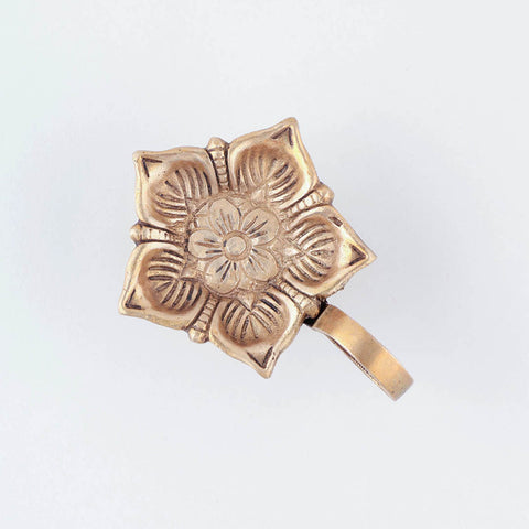 Brass Panchmukhi Floral Diya/Deepak for Pooja