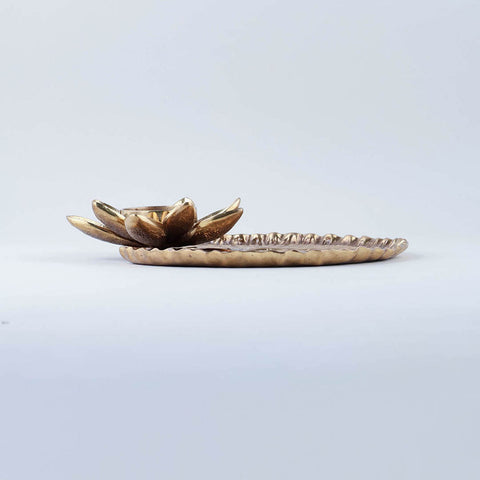 Brass Water Lilly Tea Light - 7.5x7 inches