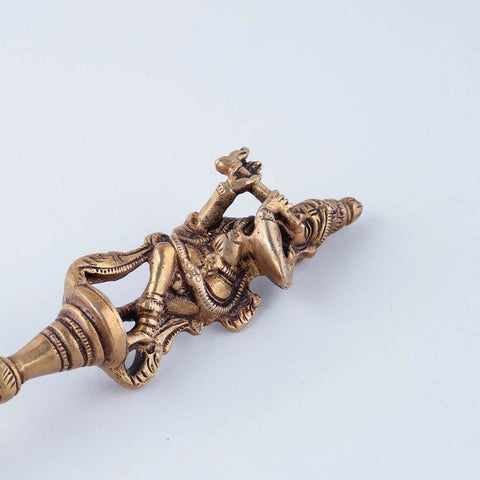 Handcrafted Brass Hawan Spoon - Krishna