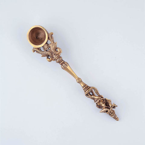 Handcrafted Brass Hawan Spoon - Krishna