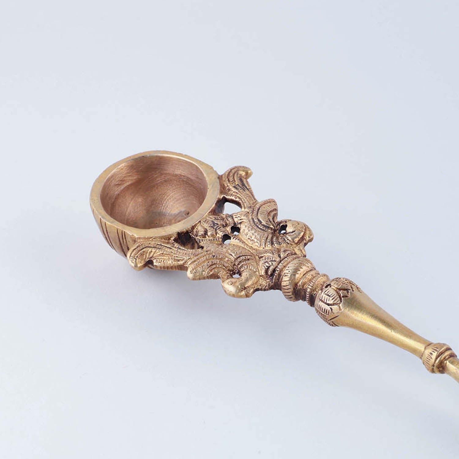 Handcrafted Brass Hawan Spoon - Ganesha