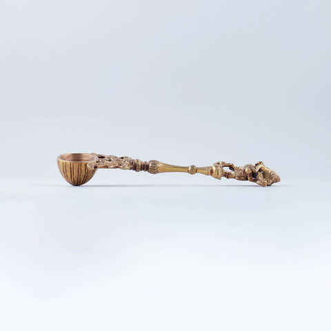Handcrafted Brass Hawan Spoon - Ganesha